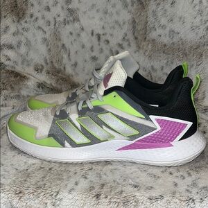 Adidas Green and Purple Athletic Shoes with Dynamic Design